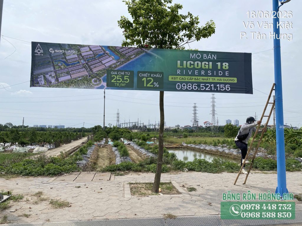 Thi công phướn bất động sản dự án