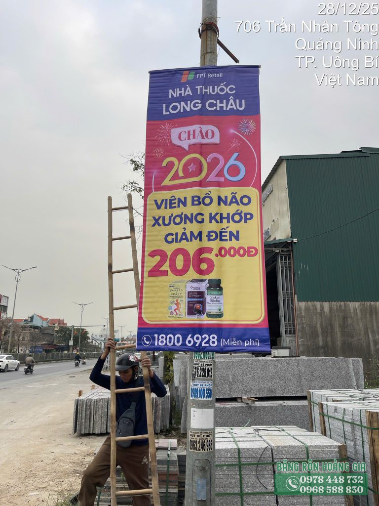 Thi công phướn quảng cáo nhà thuốc tại Hạ Long trên các tuyến phố trung tâm