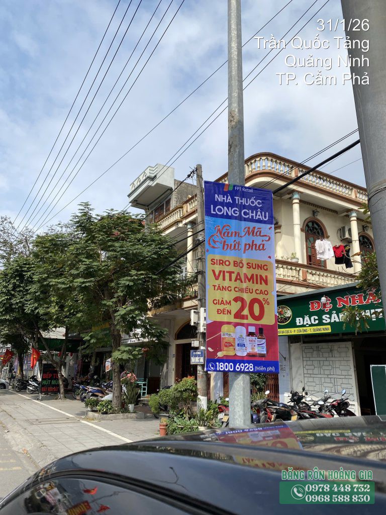 Phướn quảng cáo khuyến mại dược mỹ phẩm nhà thuốc tại Quảng Ninh