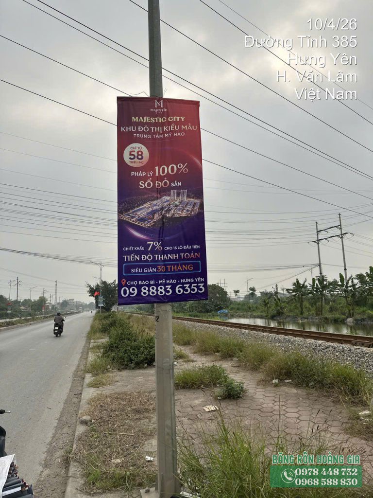 Thi công phướn bất động sản dự án