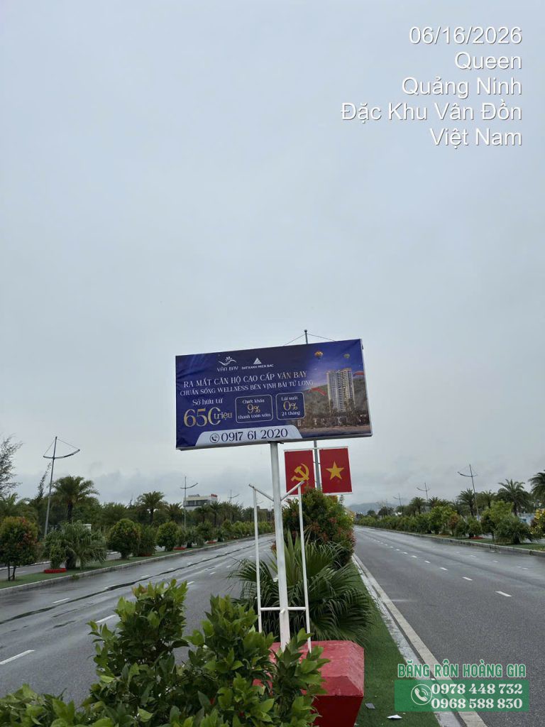 Thi công phướn ra mắt dự án bất động sản tại Quảng Ninh