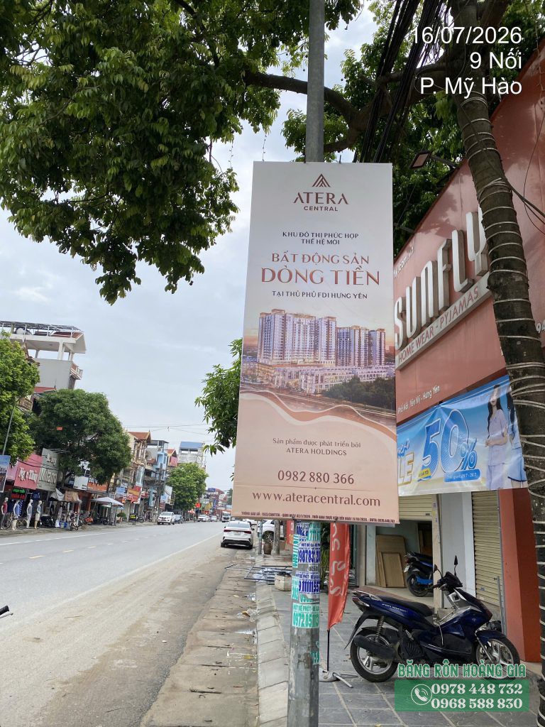 Thi công treo phướn bất động sản Hưng Yên tại Quốc lộ 39