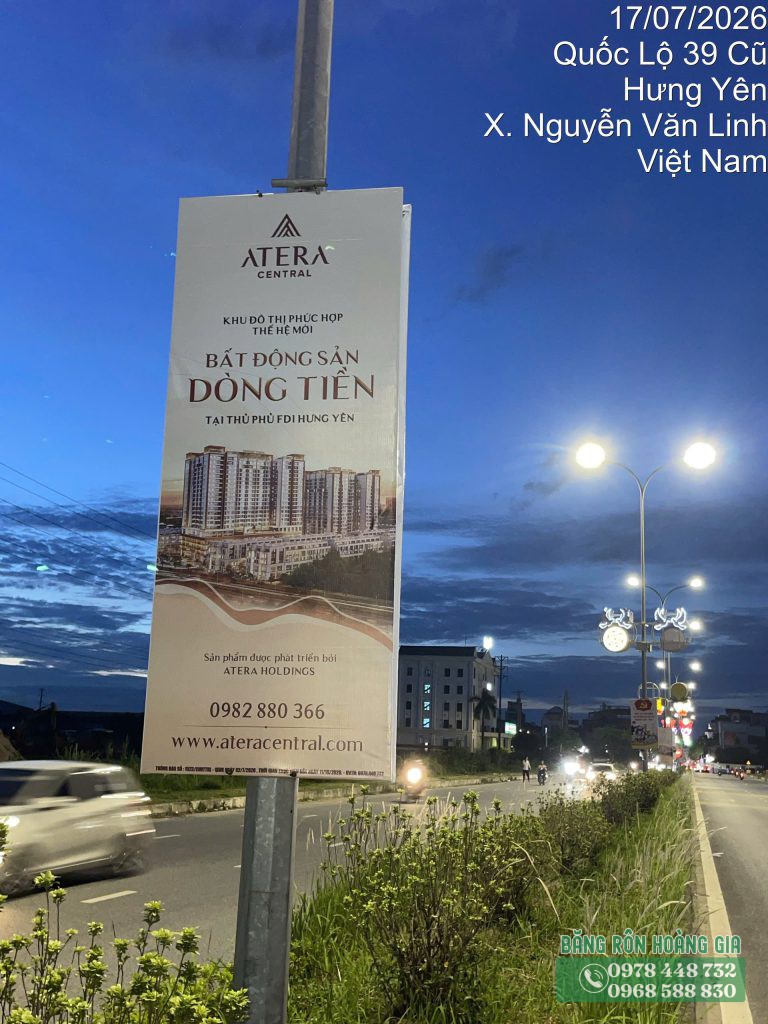 Thi công treo phướn bất động sản Hưng Yên tại Quốc lộ 39A