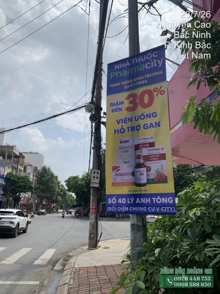 Treo phướn Bắc Ninh tại đường Nguyễn Cao