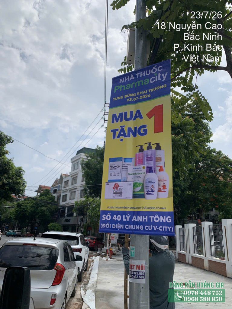Treo phướn Bắc Ninh tại đường Nguyễn Cao