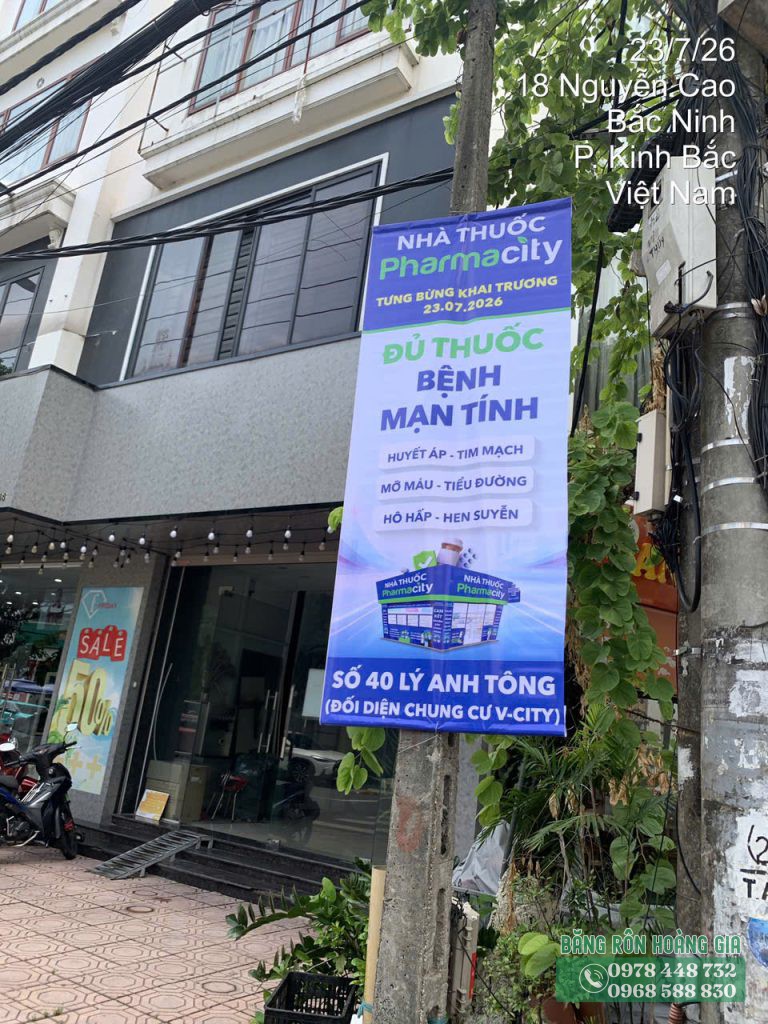 Treo phướn Bắc Ninh tại đường Nguyễn Cao