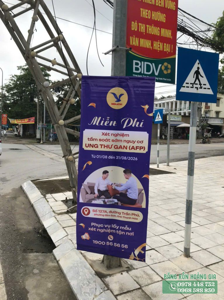 Hình ảnh treo băng rôn tại Thanh Hóa cho MEDLATEC