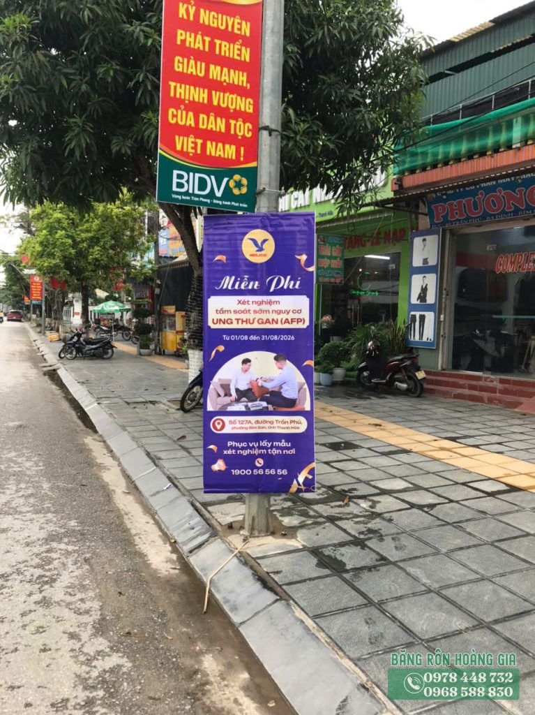Hình ảnh treo băng rôn tại Thanh Hóa cho MEDLATEC