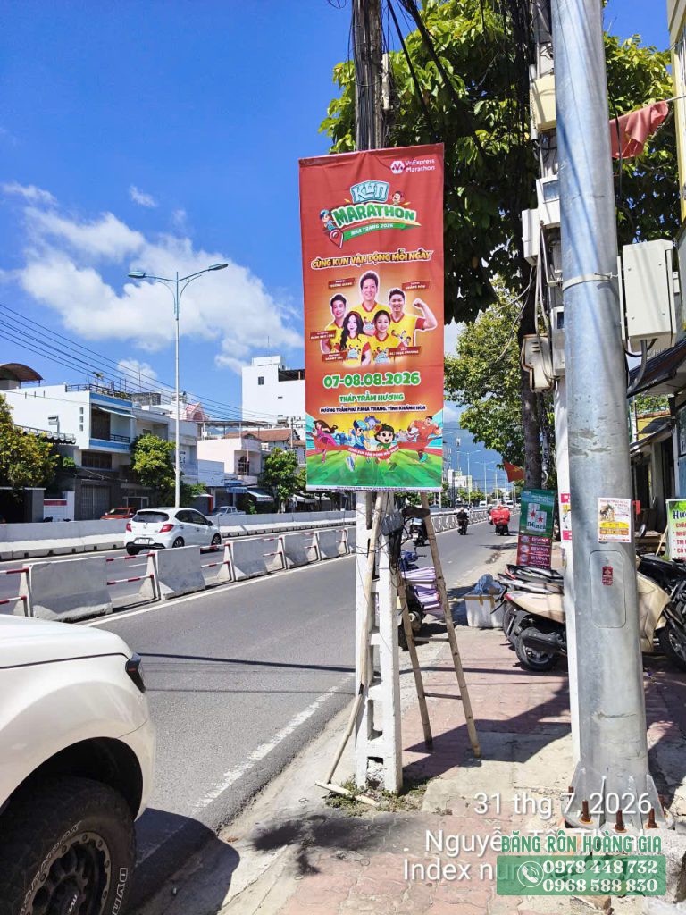 treo phướn sự kiện Nha Trang đường Nguyễn Tất Thành