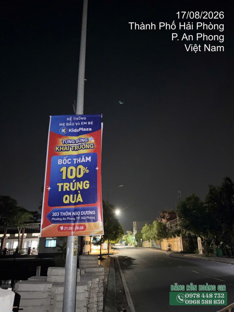 Treo phướn Hải Phòng hỗ trợ hiển thị tốt vào buổi tối