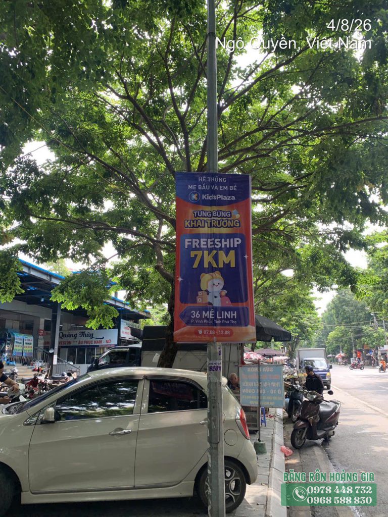 Treo phướn Vĩnh Phúc trên tuyến Nguyễn Viết Xuân