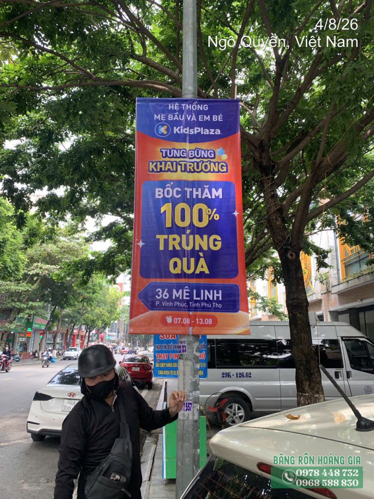 Treo phướn Vĩnh Phúc trên tuyến Nguyễn Viết Xuân