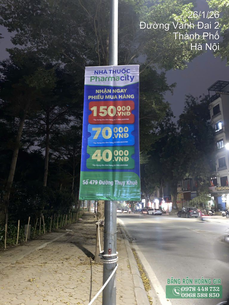 thi công treo phướn khai trương Pharmacity