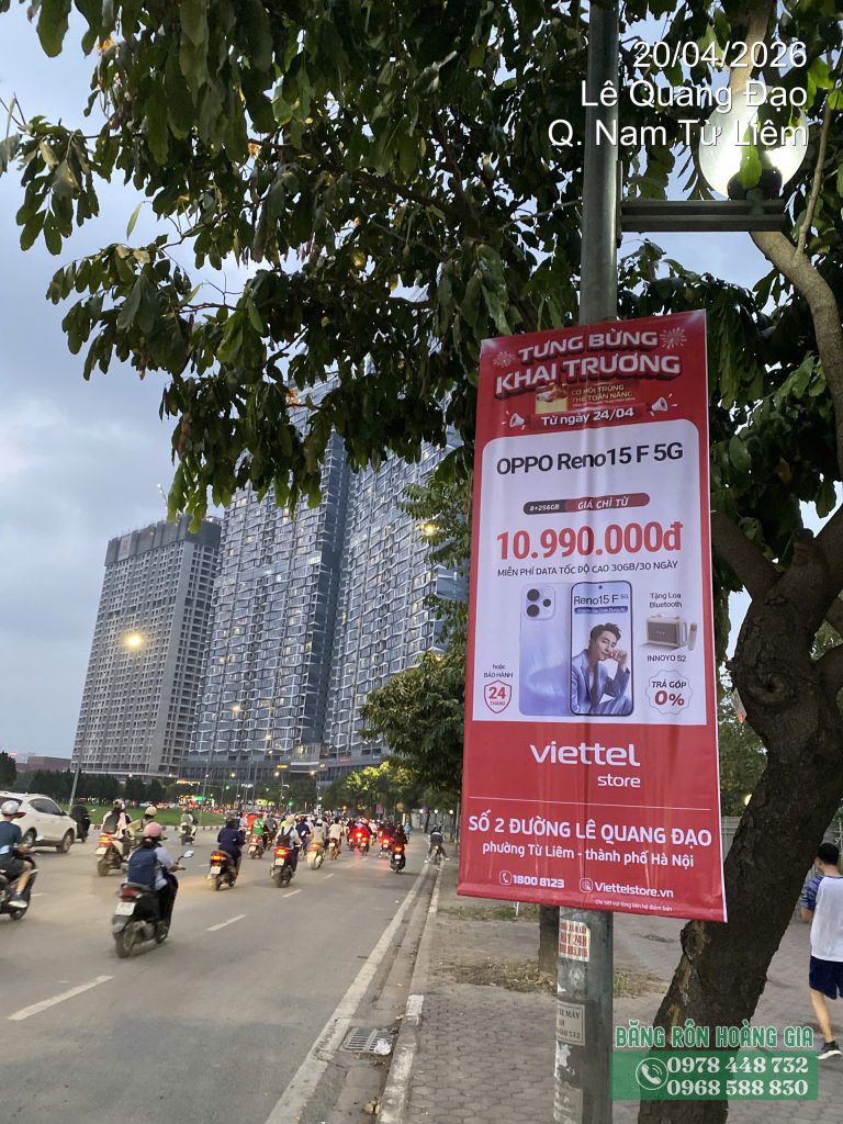 Treo phướn Viettel Store Hà Nội
