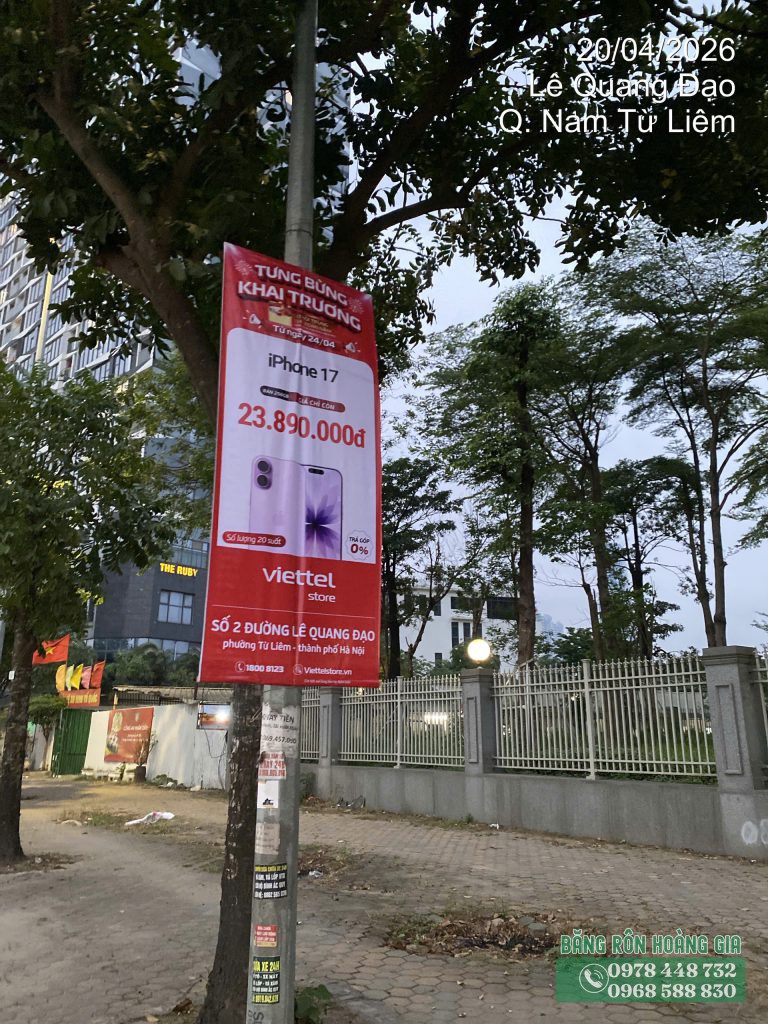 Treo phướn Viettel Store Hà Nội