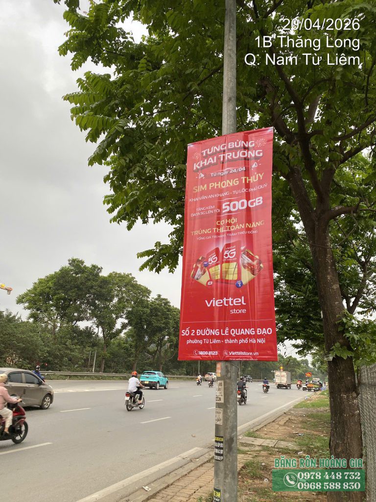 Treo phướn Viettel Store Hà Nội