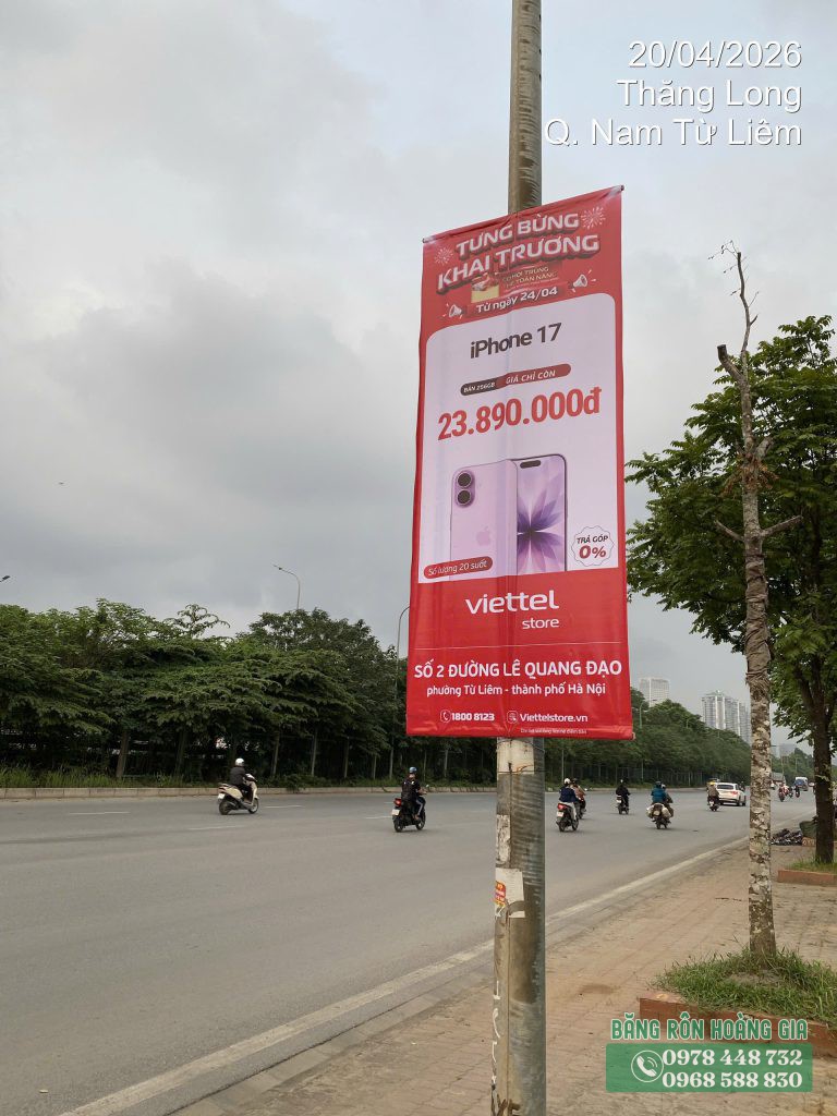 Treo phướn Viettel Store Hà Nội