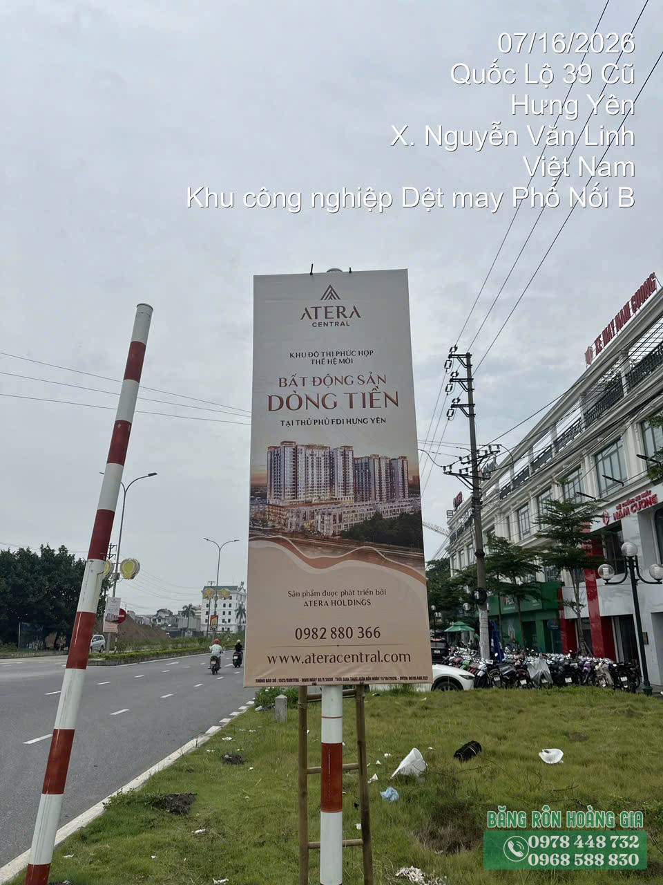Thi Công Treo Phướn Bất Động Sản Hưng Yên – Hình Ảnh Thực Tế Dự Án Atera Central